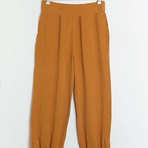 Anthropologie Gold Morris Linen Jogger
